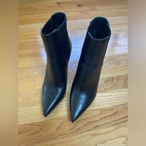 Black leather MK ankle boots. Heel is 4 & 1/4.